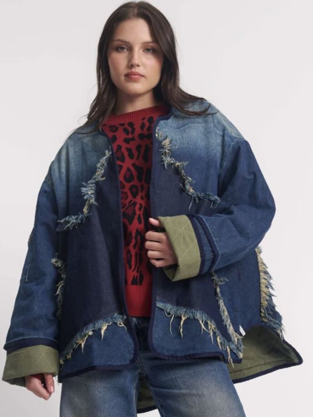 Free People X One Teaspoon Star Denim Wadded Jacket - Dark Memphis Blue